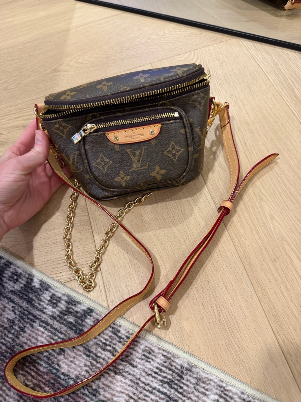 Designer Inspired Brown Monogram Crossbody Bag